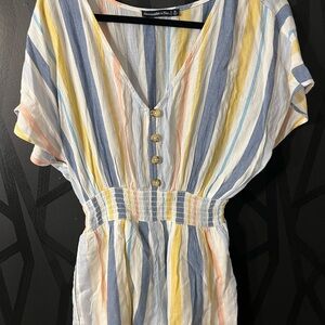 Abercrombie & Fitch Multicolor Striped V-Neck romper